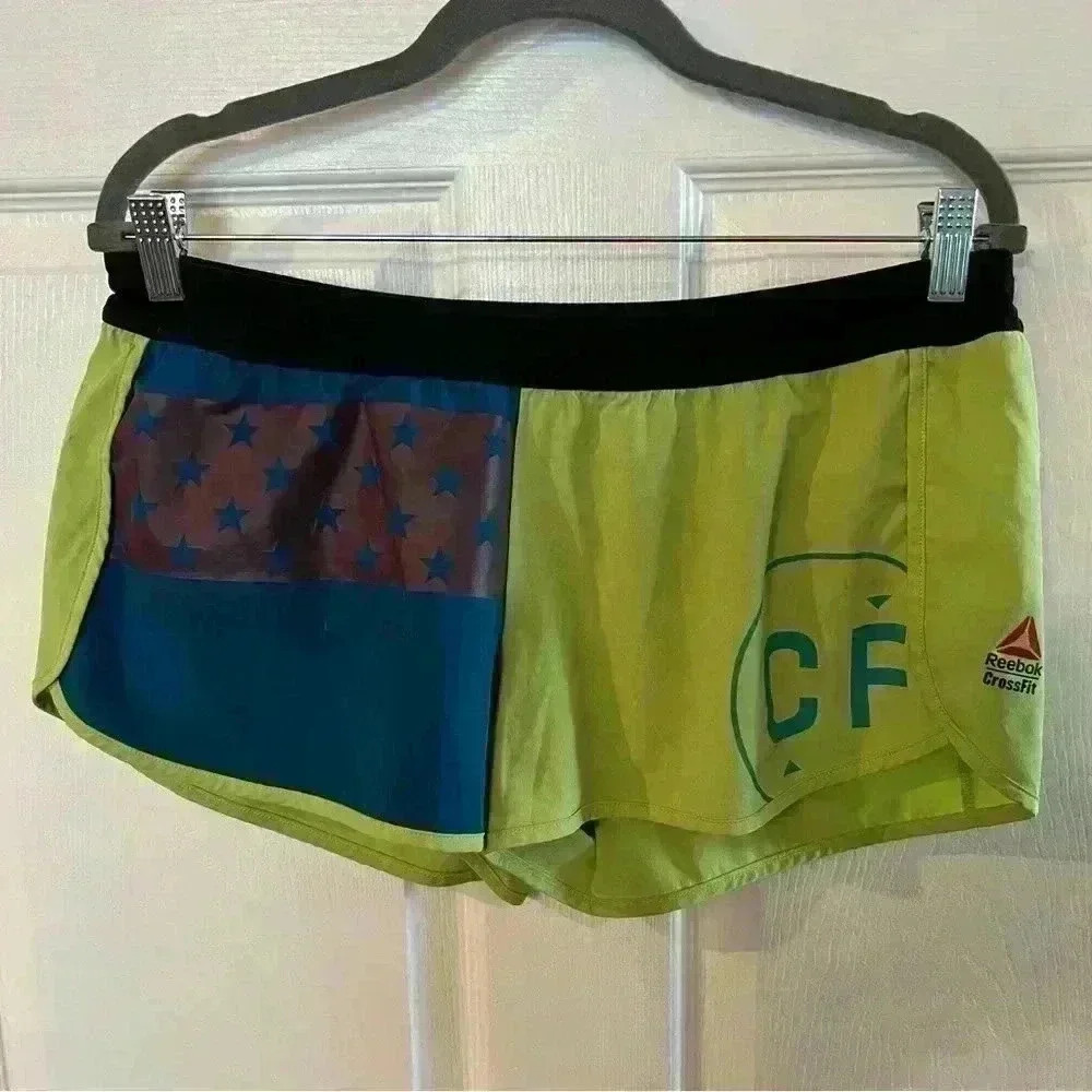 Reebok CrossFit CoBranded Athletic Shorts Women Green Size Large GUC see photos